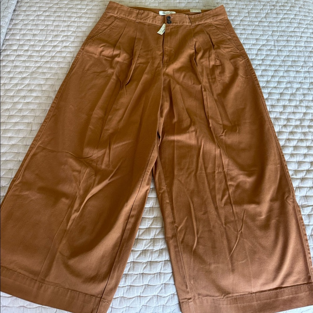 Madewell pleated wide leg pant, size 14